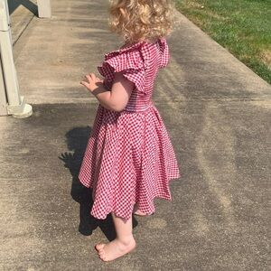 Ivy City Co Red Gingham mini Hattie dress